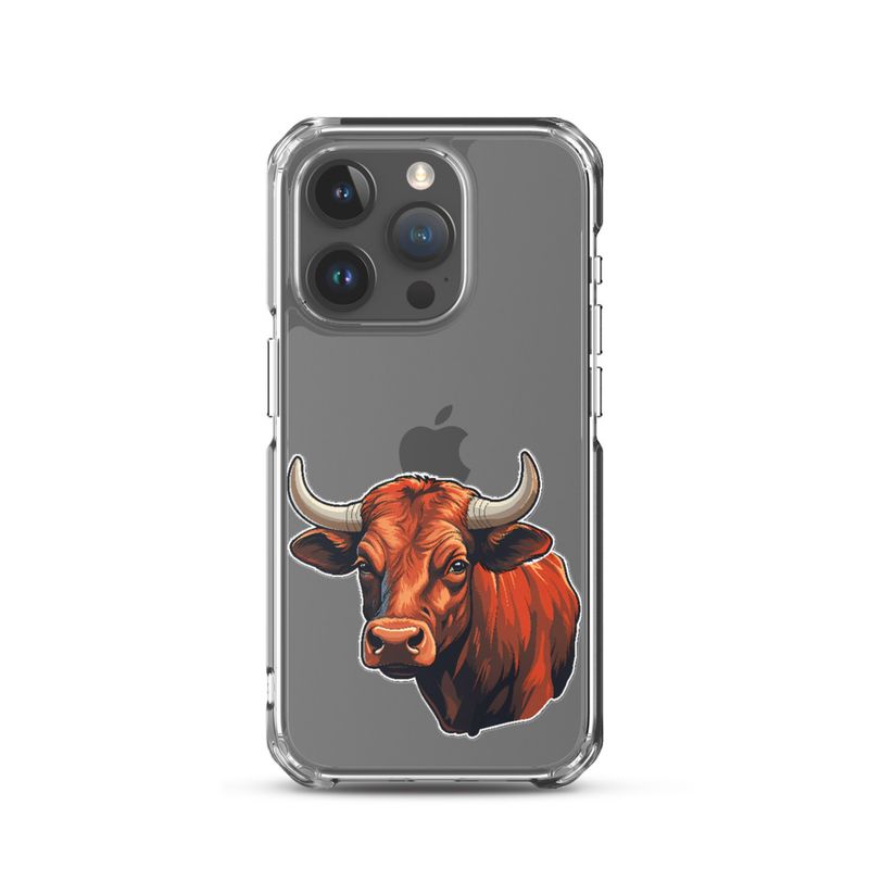 Clear Case for iPhone, Bull face, partial side view, bpor80