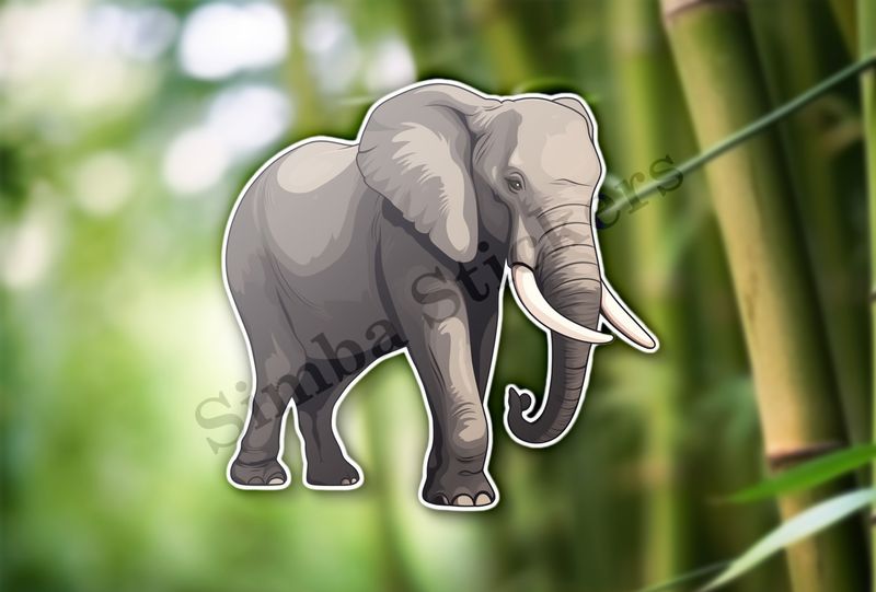 Elephant with partial side view