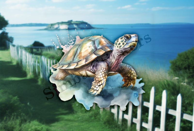 Tortoise walking, watercolour