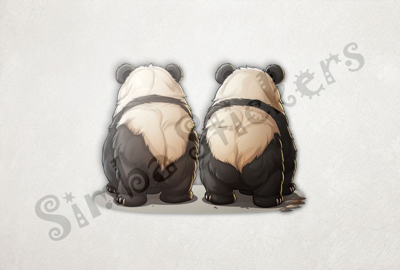 Two Pandas from behind, przjxd