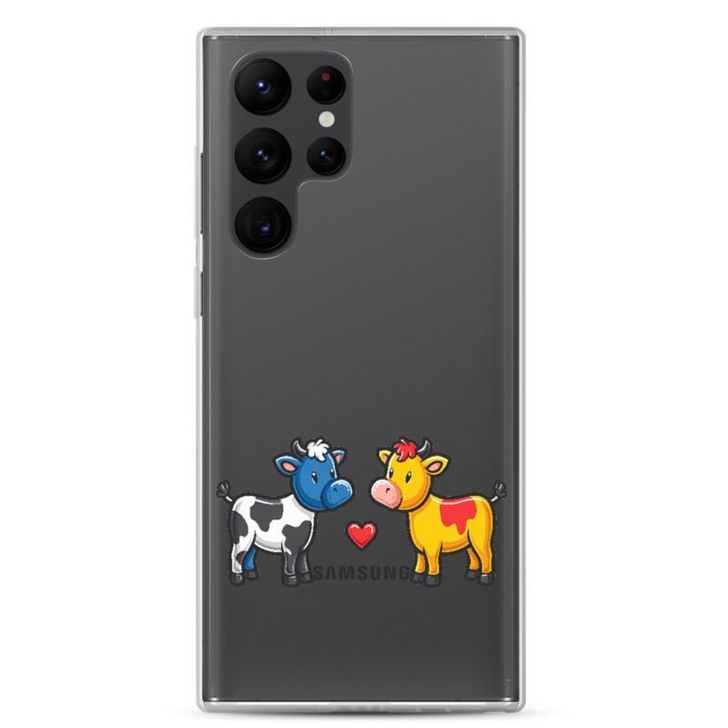 Clear Case for Samsung, Cattle, bull and cow in love, both colourful, zbyzzs