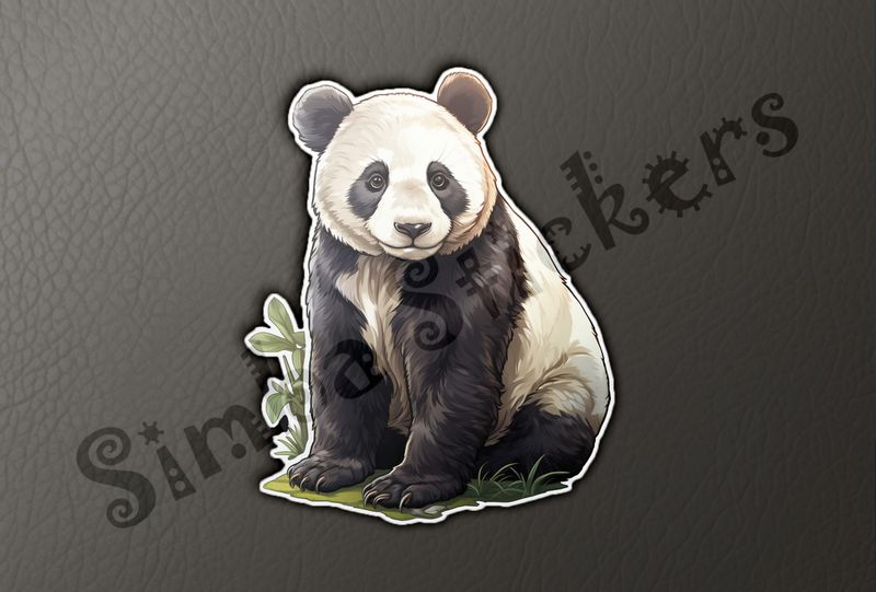 Panda sitting, glancing to the side, a3tjan