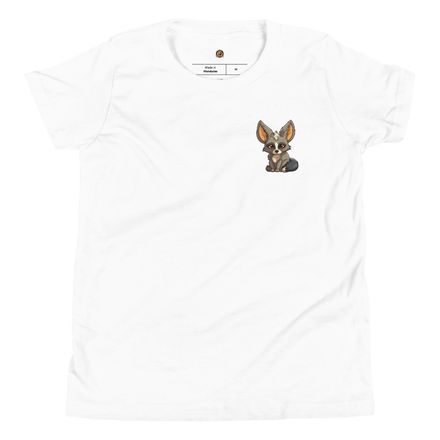 Youth T-shirt, Bat-eared Fox looking cute, left chest