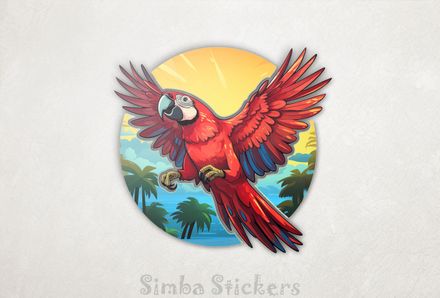 Red parrot with blue patches, cl8bix