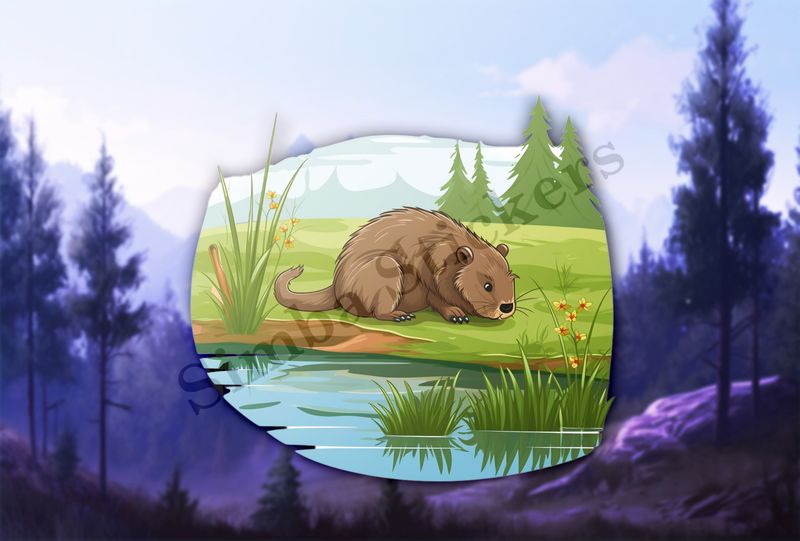 Beaver sniffing on gass