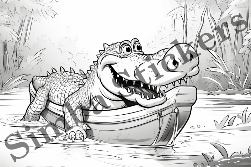 Colouring pages, Bundle of crocodiles, 25 images