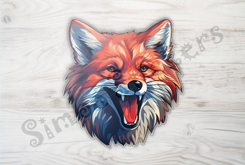 Red fox laughing, face-close-up