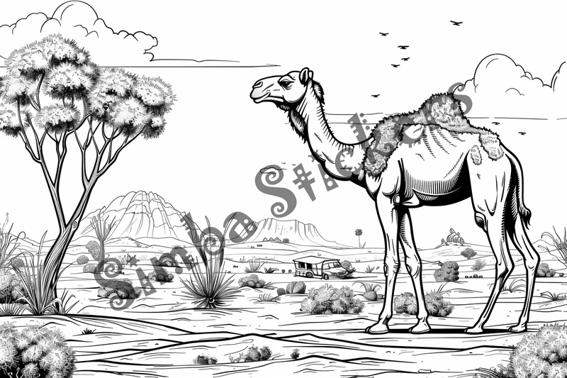 Colouring pages, bundle of Sahara Desert, 25 images 2