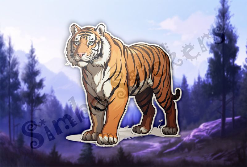 Tiger partially from the side, facing straight