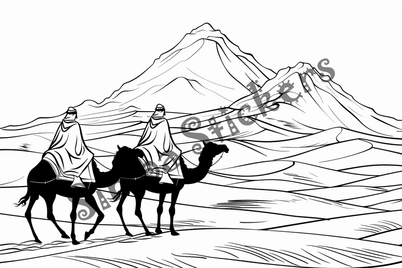 Colouring pages, bundle of Sahara Desert, 25 images