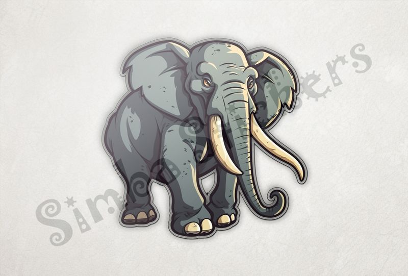 Elephant stomping around cutely