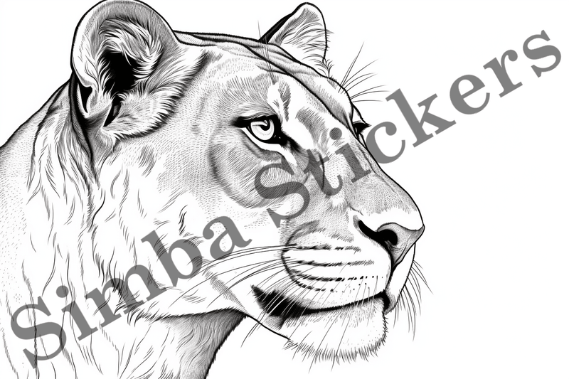 Colouring pages, Bundle of lions, 10 images