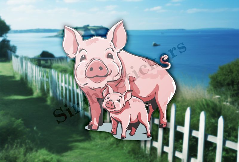 Big pig with piglet