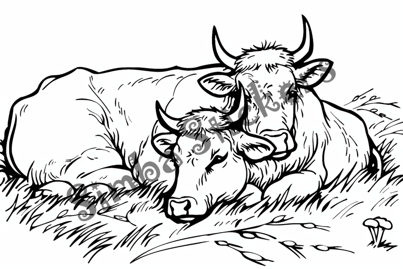 Colouring pages, bundle of cattle, 25 images 2