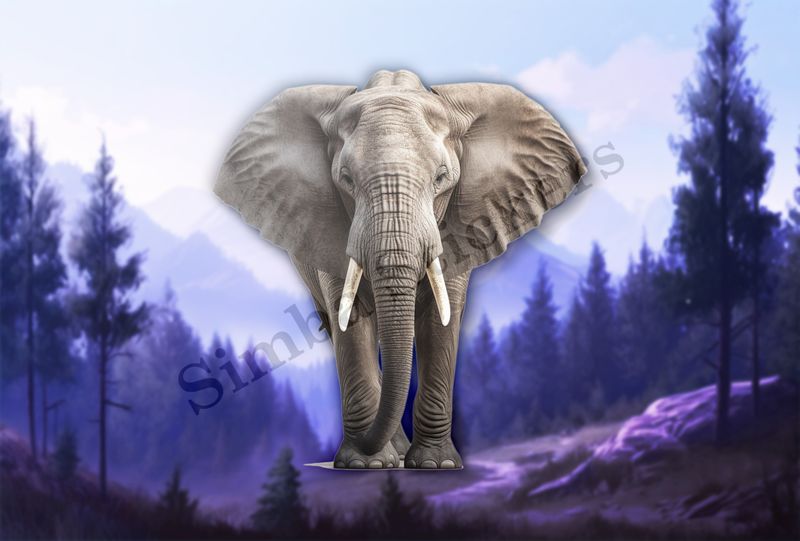 Elephant in the Savanna from the front 