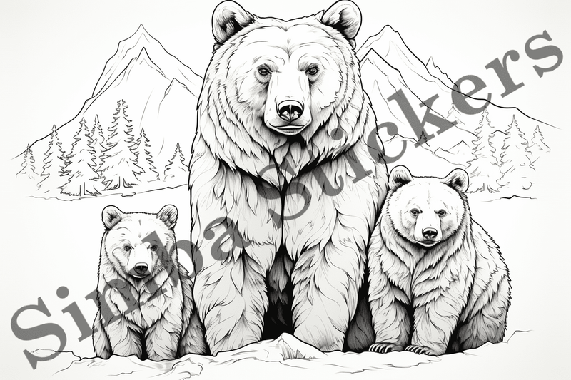 Colouring pages, Bundle of bears, 25 images