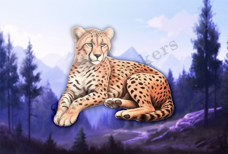 Cheetah resting , watercolour