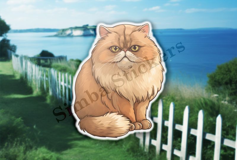 Persian cat, brown  , watercolour