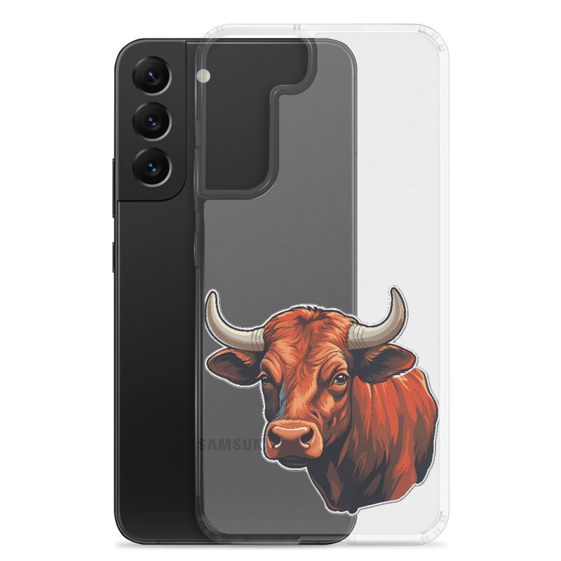 Clear Case for Samsung, Bull face, partial side view, bpor80