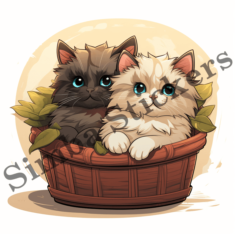 Himalayan cats in love, cuddling, image set, 10 images
