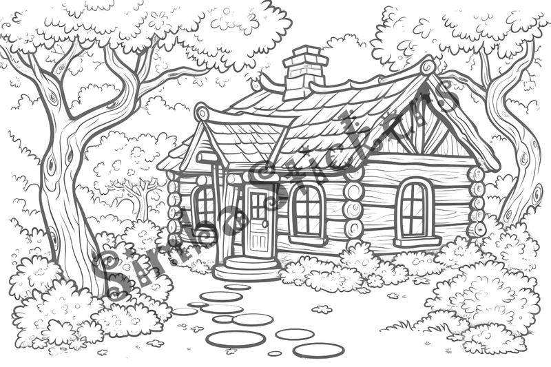 Colouring pages, bundle of houses, 25 images