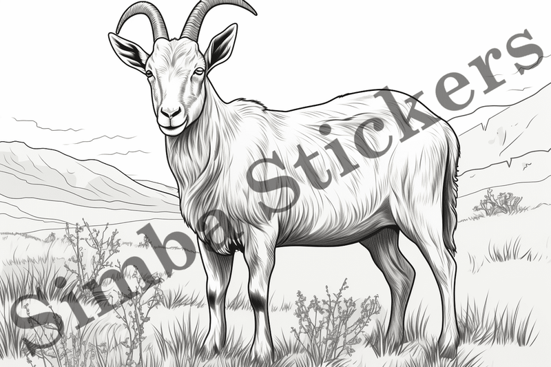Colouring pages, Bundle of goats, 25 images