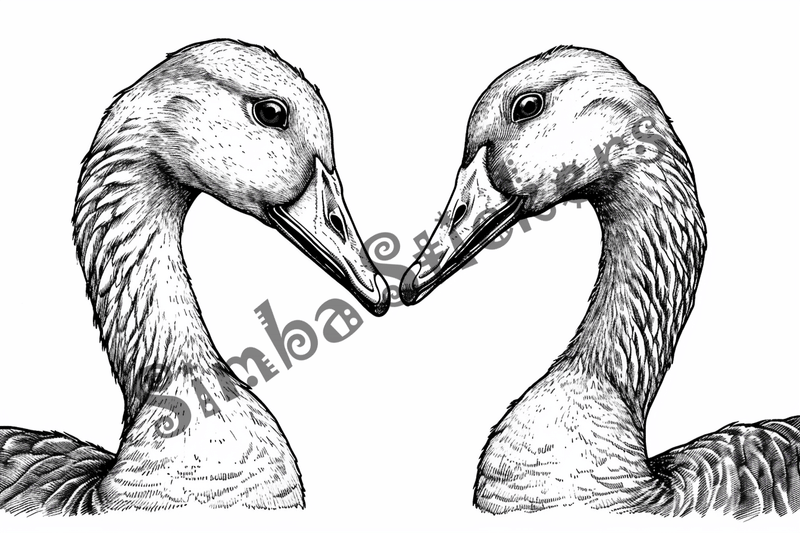 Colouring pages, bundle of geese, 25 images