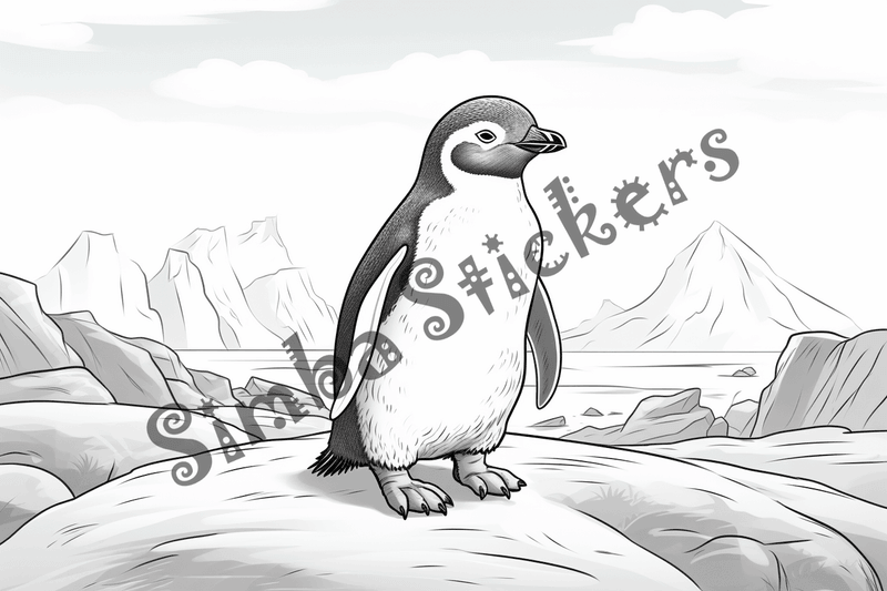 Colouring pages, bundle of penguins 2, 25 images
