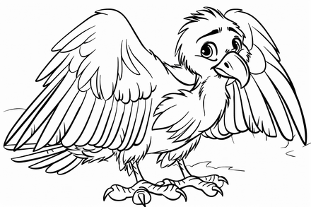 Colouring pages, bundle of singular vultures, 10 images, 9yidlp