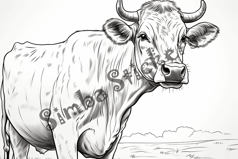Colouring pages, bundle of cattle, complex, 25 images