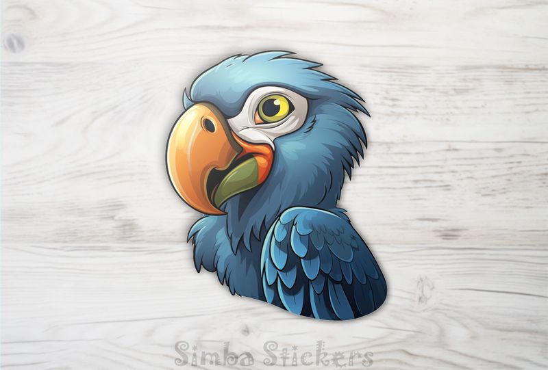 Bluish parrot with orange beak, h5zdrv