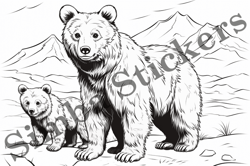 Colouring pages, Bundle of bears, 25 images