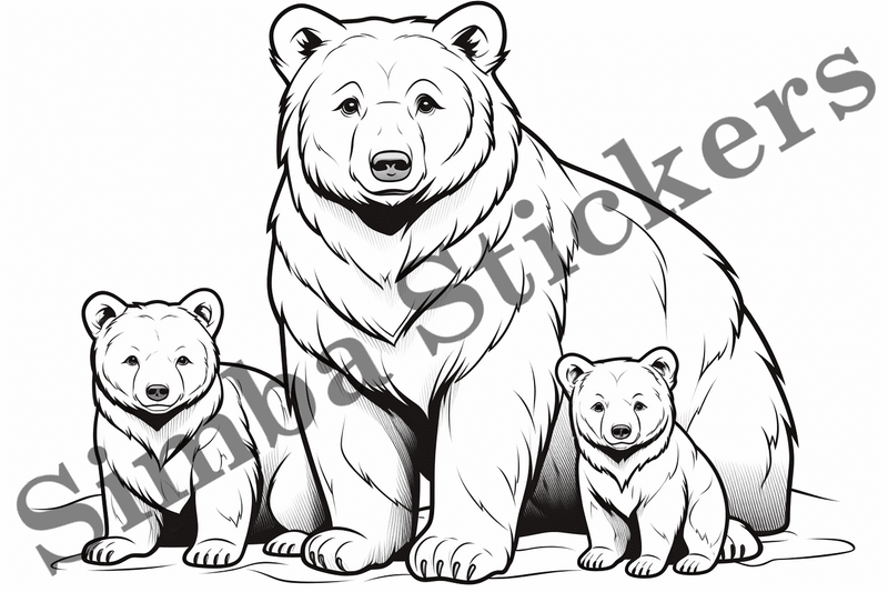 Colouring pages, Bundle of bears, 25 images