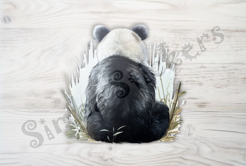 Panda from behind, sitting down, yniukj