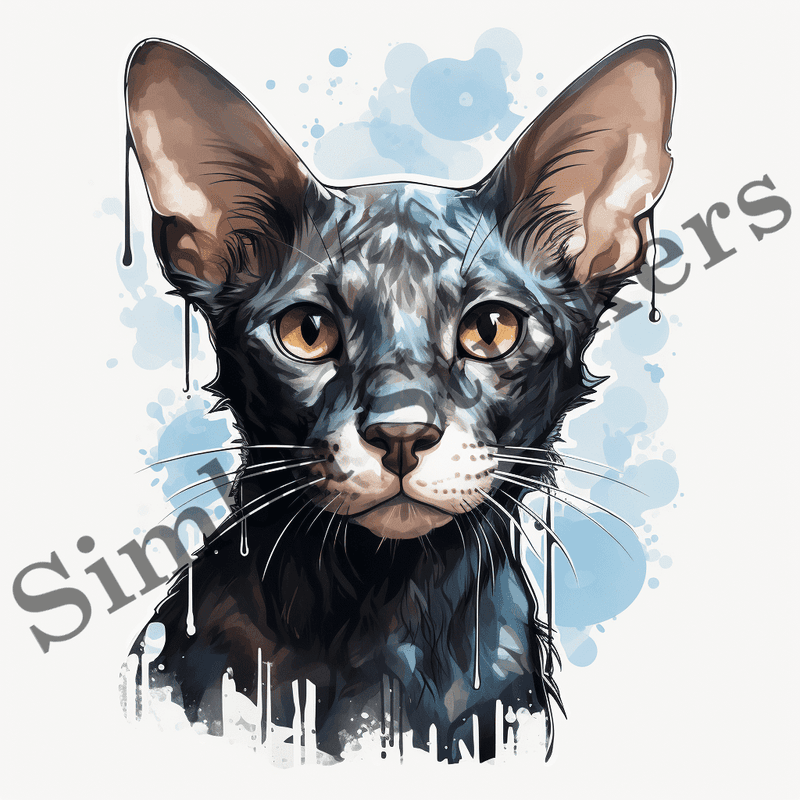 Oriental Shorthair cats in rain or snow, image set, 10 images
