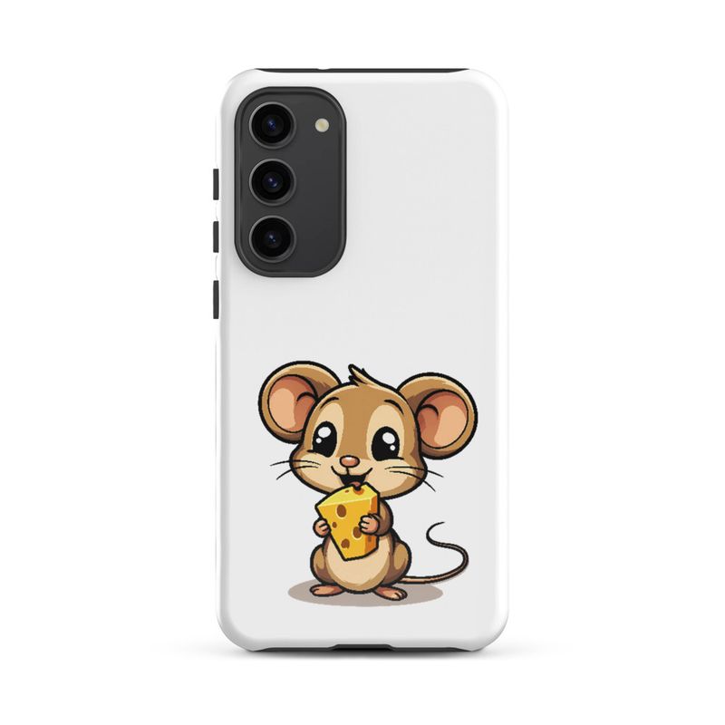 Tough Case for Samsung, Small Mouse happily licking large chunk of cheese, pqapy6