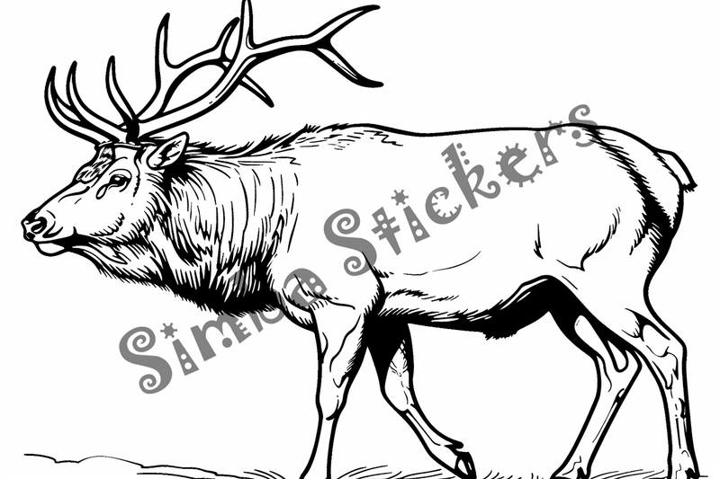 Colouring pages, bundle of elks, 25 images 2