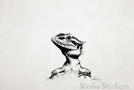 Lizards with head above ground, outline art