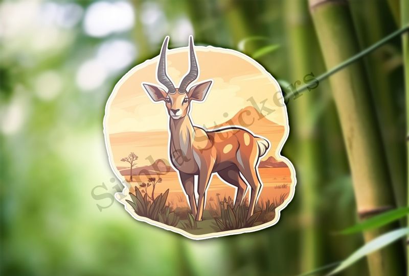 Antelope in the Savanna, mountains in the background