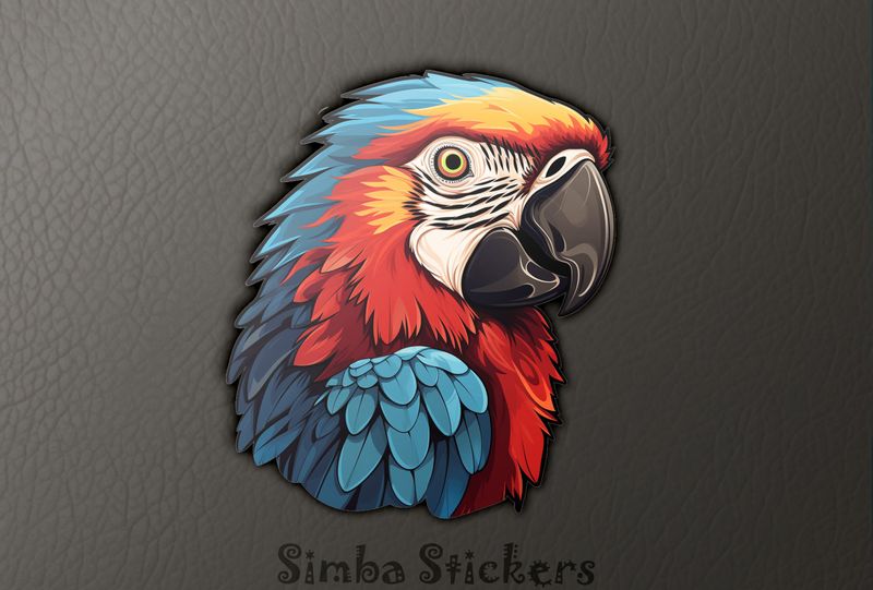 Colourful parrot with black beak, egjhyy