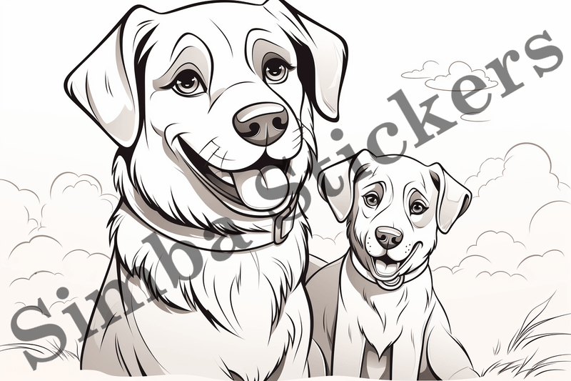 Colouring pages, Bundle of dogs in love, 10 images