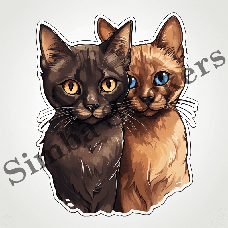 Burmese cats in love, image set, 10 images