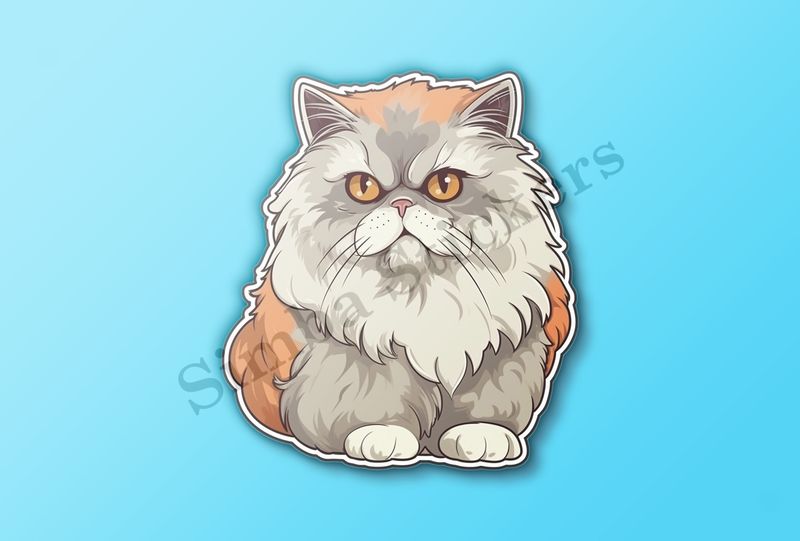 Persian cat, grey and brown