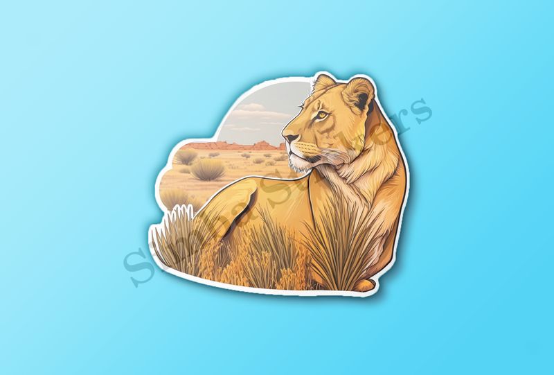 Lioness looking out in the Savanna