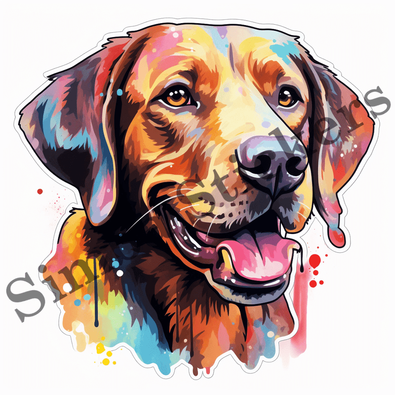 Labrador Retriever dogs, watercolour portraits, image set, 10 images