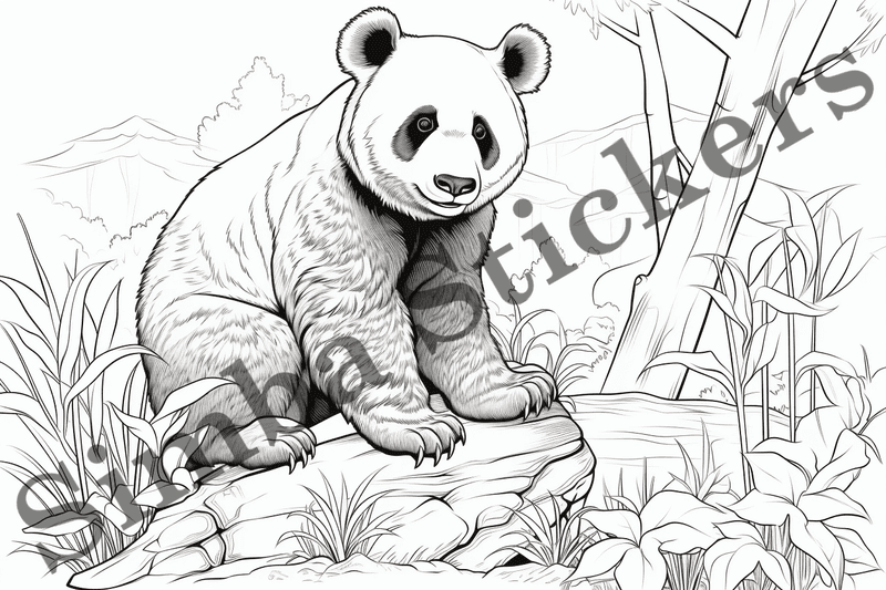 Colouring pages, bundle of pandas, 25 images, pvl2ro