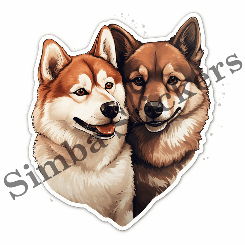 Akita dogs in love, image set, 10 images