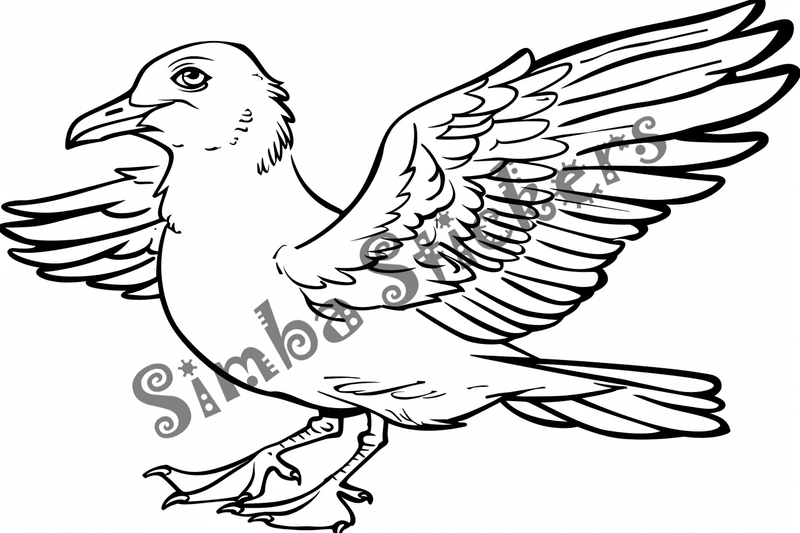 Colouring pages, bundle of seagulls, 50 images