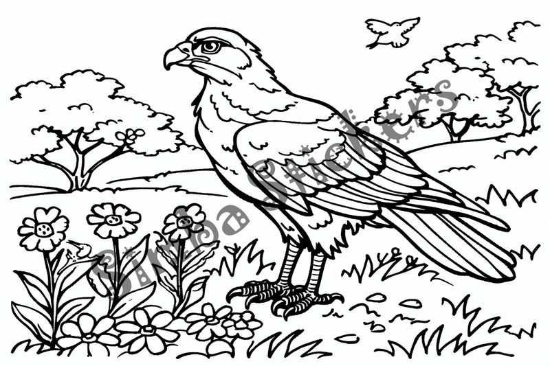 Colouring pages, bundle of eagles 2, 25 images