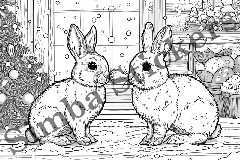 Colouring pages, Bundle of hares, 25 images